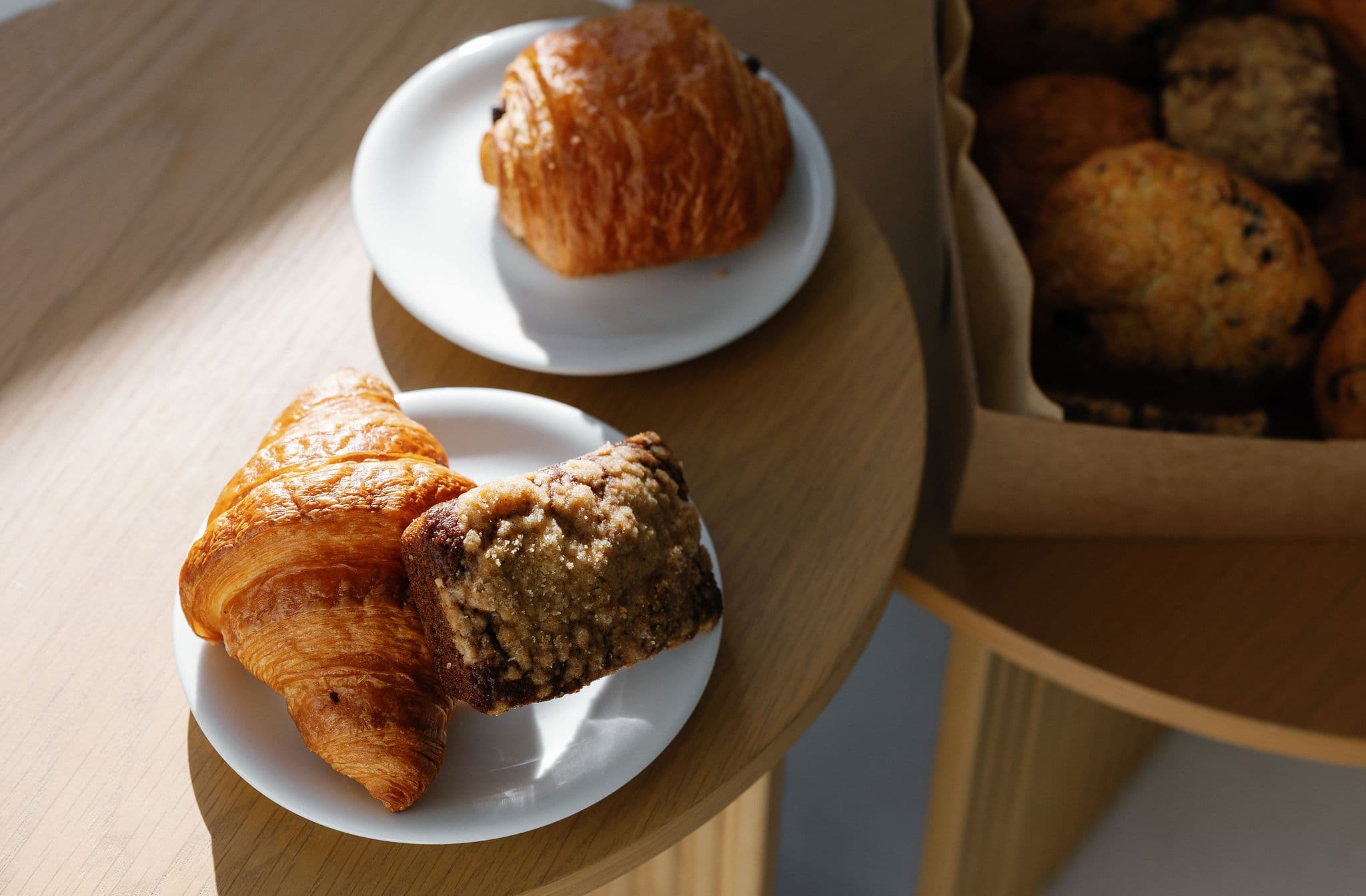 Close up of pastry display