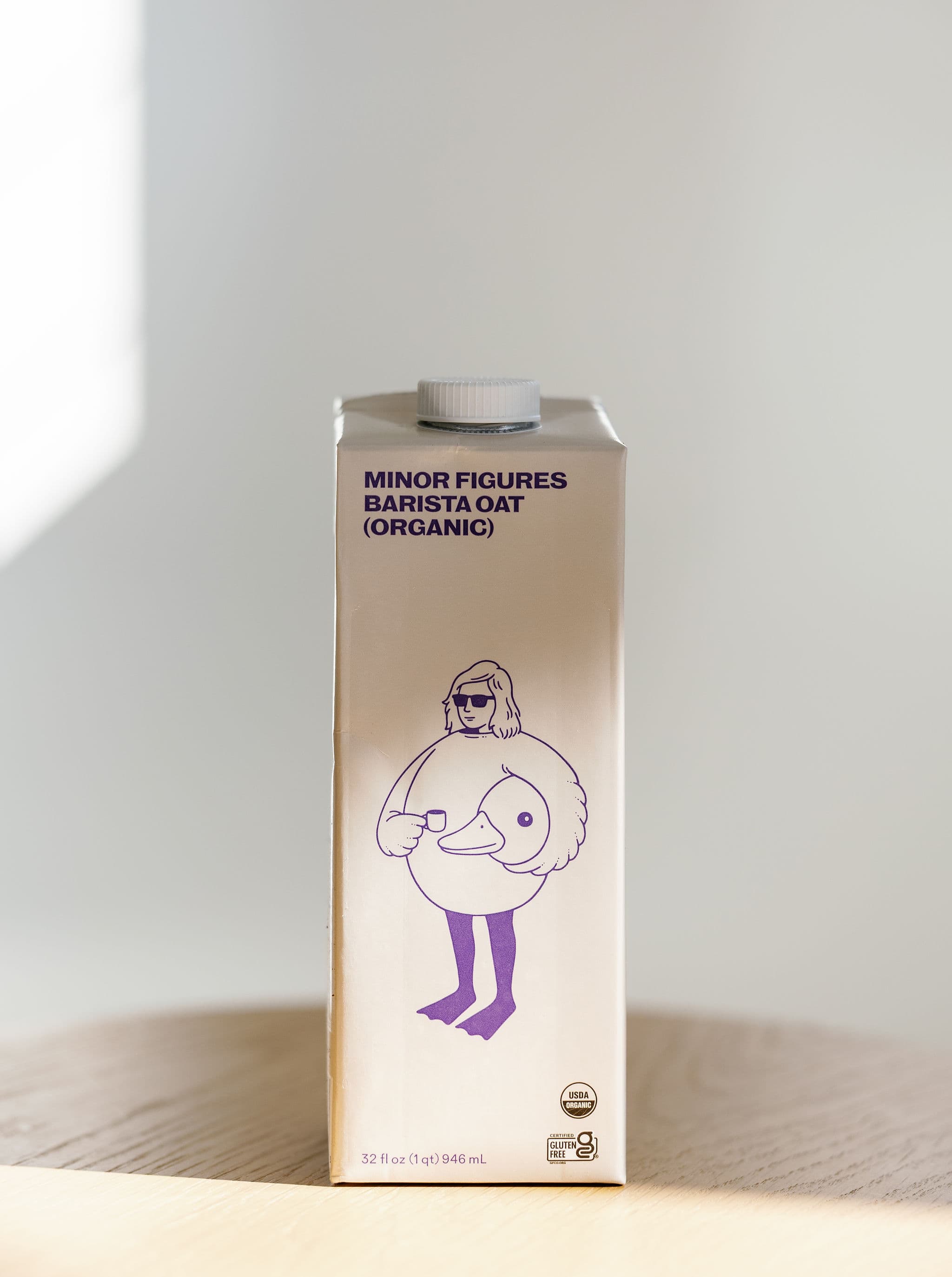 Oat milk close up Minor Figures logo